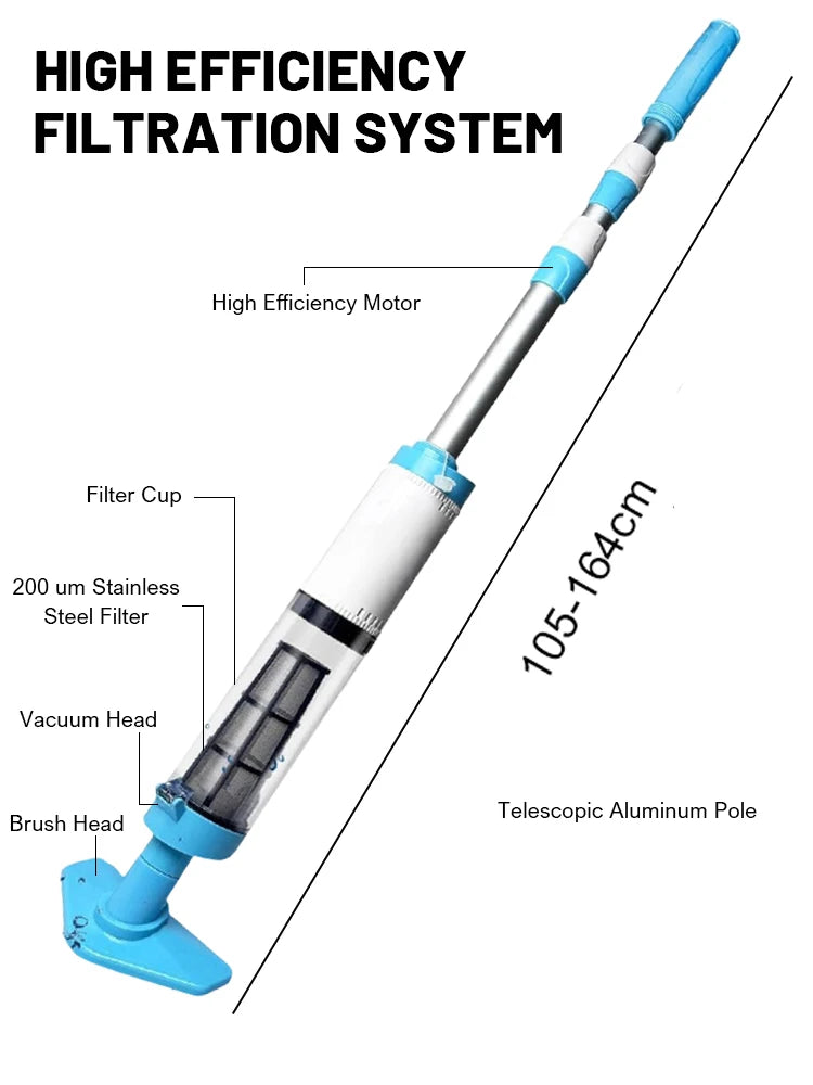 3   in   1   Cordless   Rechargeable   Pool   Vacuum   Cleaner